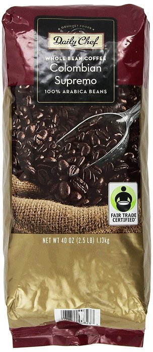 Daily Chef Whole Bean Colombian Supremo Coffee 2.5 lb.