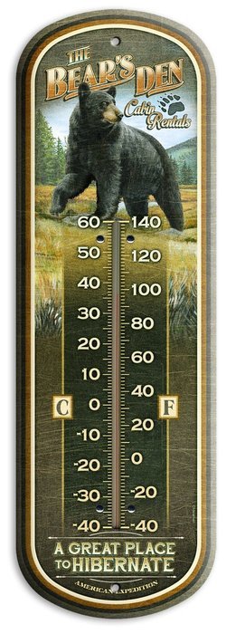 American Expedition Tin Thermometer - Bear's Den Cabin Rentals N26