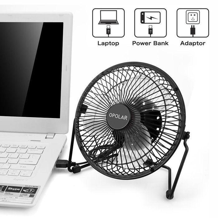 OPOLAR F501 Desktop USB Fan with Upgraded 6 Inch Blades, Enhanced Airflow, Lower Noise, Metal Design, USB Powered... N2