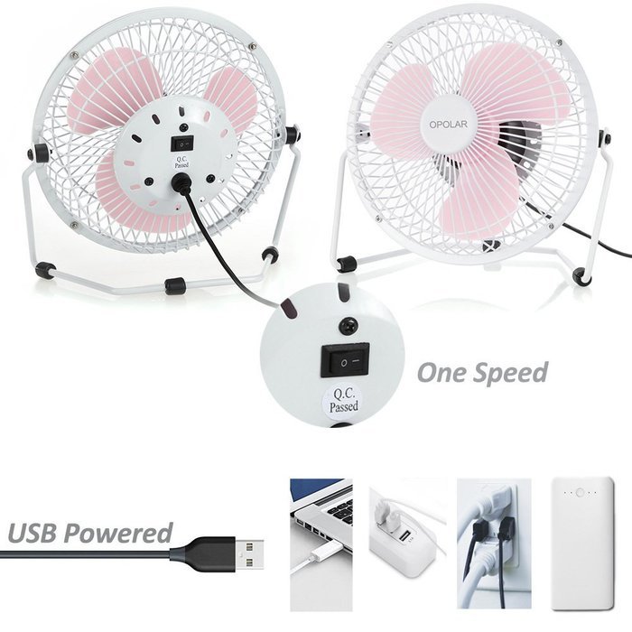 OPOLAR F501 Desktop USB Fan with Upgraded 6 Inch Blades, Enhanced Airflow, Lower Noise, Metal Design, USB Powered... N4