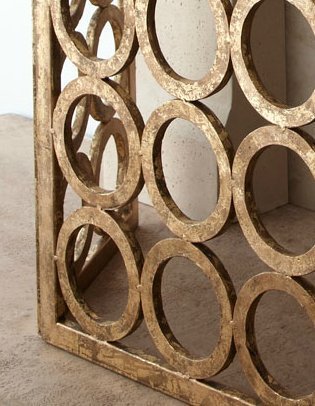 Gold Circles Iron Nailhead Fireplace Screen N4