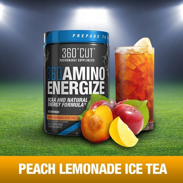 Best Tasting Amino Pre-workout, 360AMINO ENERGIZE Peach Lemonade Iced Tea with Raw Coconut Water Powder, Natural... N3