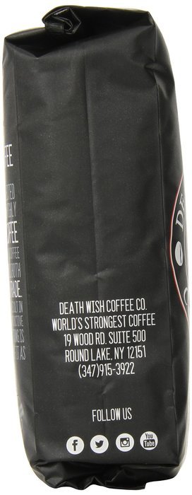Death Wish Ground Coffee, The World's Strongest Coffee, Fair Trade and USDA Certified Organic, 16 Ounce N9