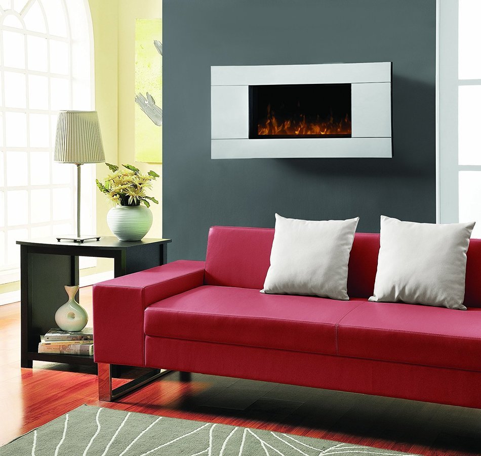 Dimplex DWF24A-1329 Reflections Wall-mount 40-Inches by 19-Inches Electric Fireplace, Stainless