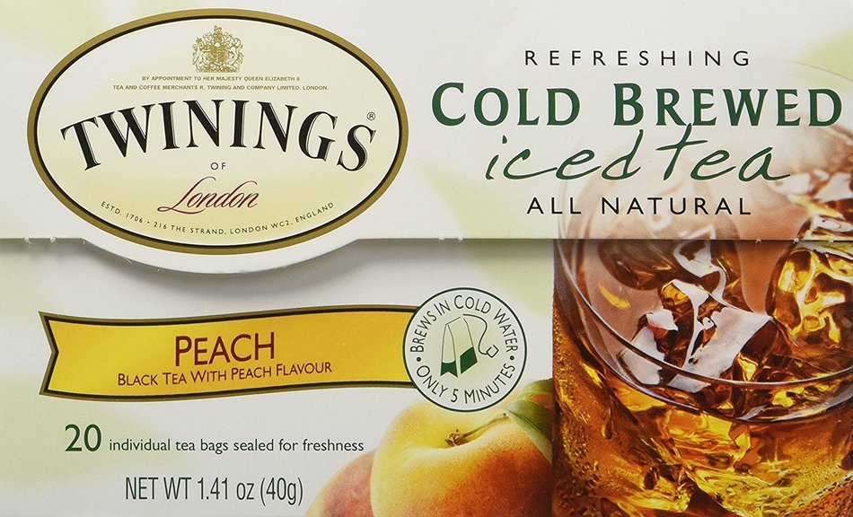 Twinings Peach Cold Brewed Iced Tea, 20 Count Box (Pack of 2)