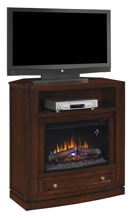 ClassicFlame 26DE6439-C247 Wesleyan Wall or Corner TV Stand for TVs up to 47", Meridian Cherry (Electric Fireplace...