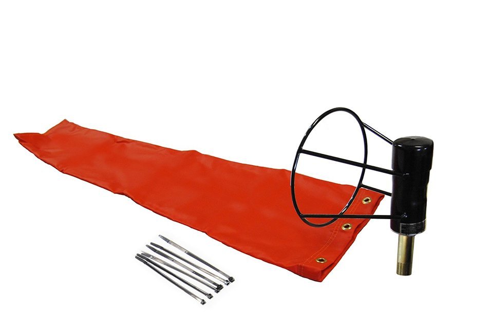 Airport Windsock Corporation 8" X 36" Orange Windsock and 8" Ball Bearing Frame USA Made N2