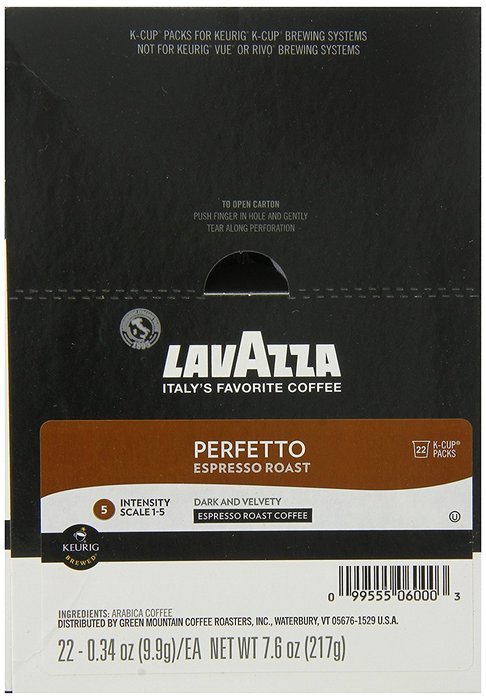 Lavazza K-Cup Portion Pack for Keurig Brewers, Perfetto, 22 Count