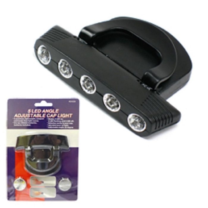 5 LED White Light Cap/Hat Clip-on Flashlight Bright New Lightweight Durable Caps
