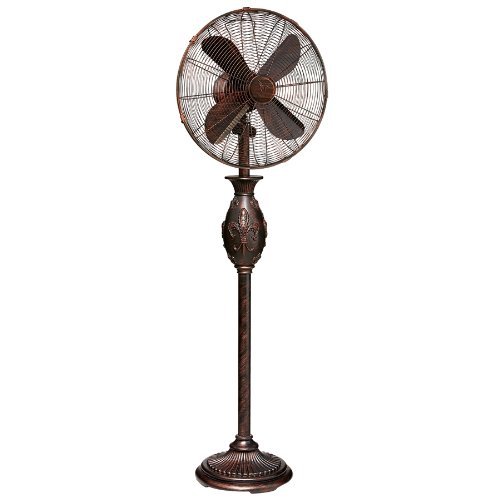 Deco Breeze DBF0611 Fleur De Lis Floor Fan, Copper, 16-Inch