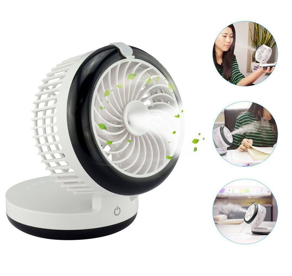 Rechargeable Humidifier Mini Misting Fan Desktop Fan Water Spray Fan ...