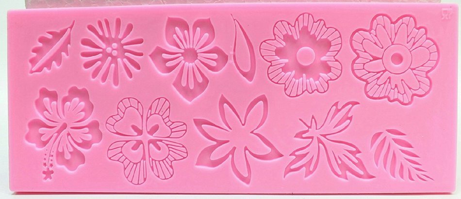 Silicone Cake Decorating Mold for Fondant, Gum Paste, or Sugar Paste (Flower and Leaves) N2