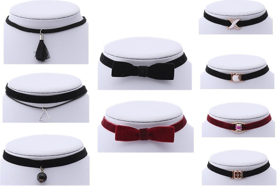Set of 9 Choker Necklace Set Stretch Velvet Classic Gothic Tattoo Lace Choker Necklaces for Women Girls Teens... N2