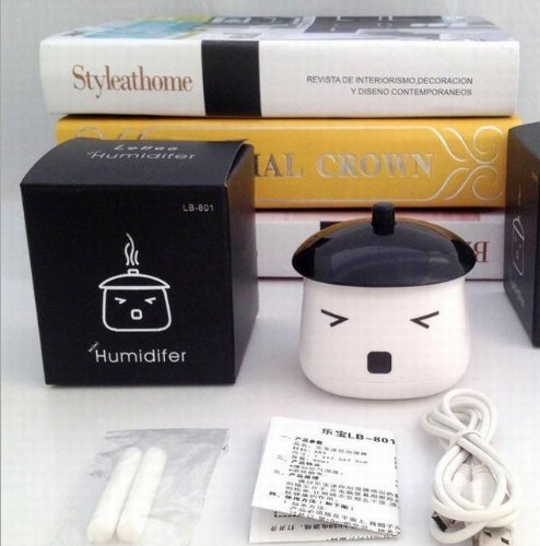 INST LeBao Mini Humidifier with USB Cable, Ideal for Bedrooms, Living Rooms, etc. (Black 01) N3