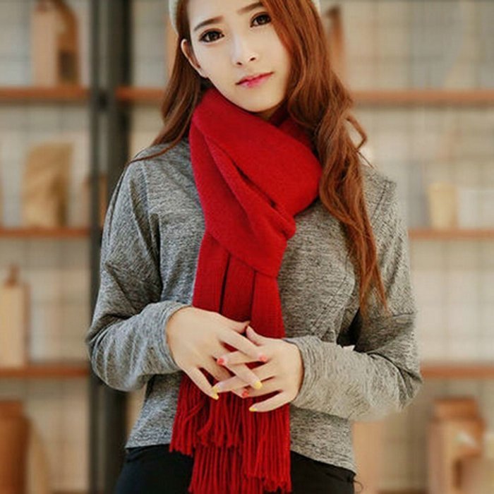 KAKA(TM) Women's Korean Artistic Stylish Winter Colorful Knitting Wool Scarves Oversized Dual Using Scarf Shawl... N13