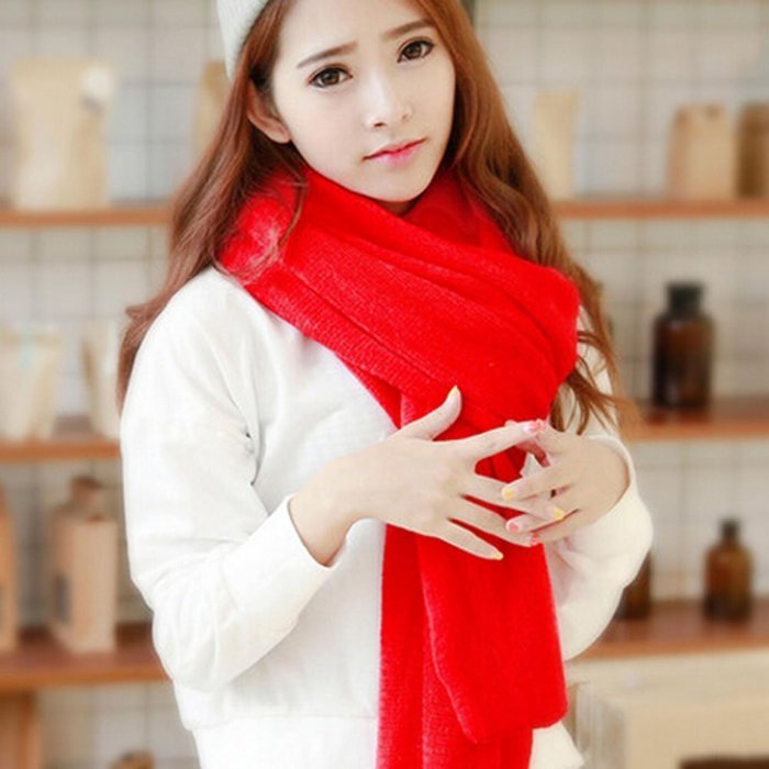 KAKA(TM) Women's Korean Artistic Stylish Winter Colorful Knitting Wool Scarves Oversized Dual Using Scarf Shawl... N15