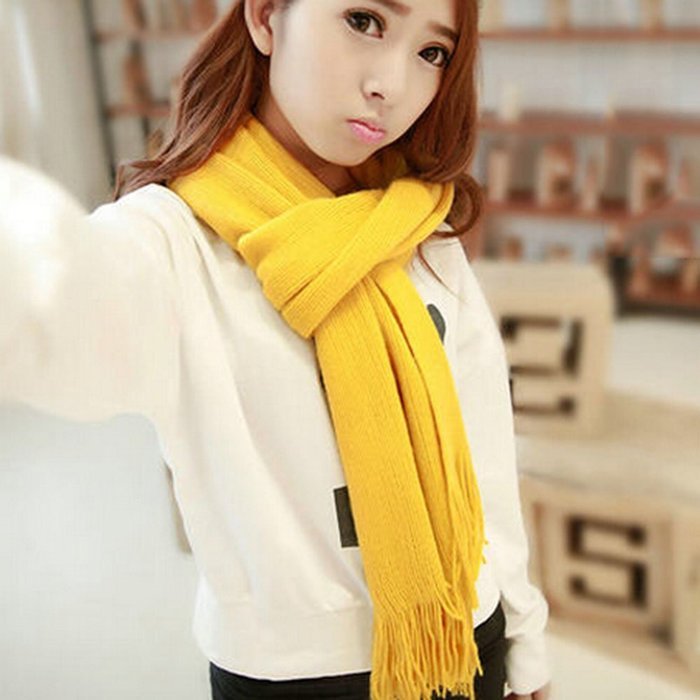 KAKA(TM) Women's Korean Artistic Stylish Winter Colorful Knitting Wool Scarves Oversized Dual Using Scarf Shawl... N17