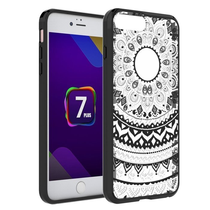 iPhone 7 Plus [5.5''] Case, JIAMY Mint Mandala Totem Series Hybrid Protective Case with Soft TPU Bumper + Hard... N2