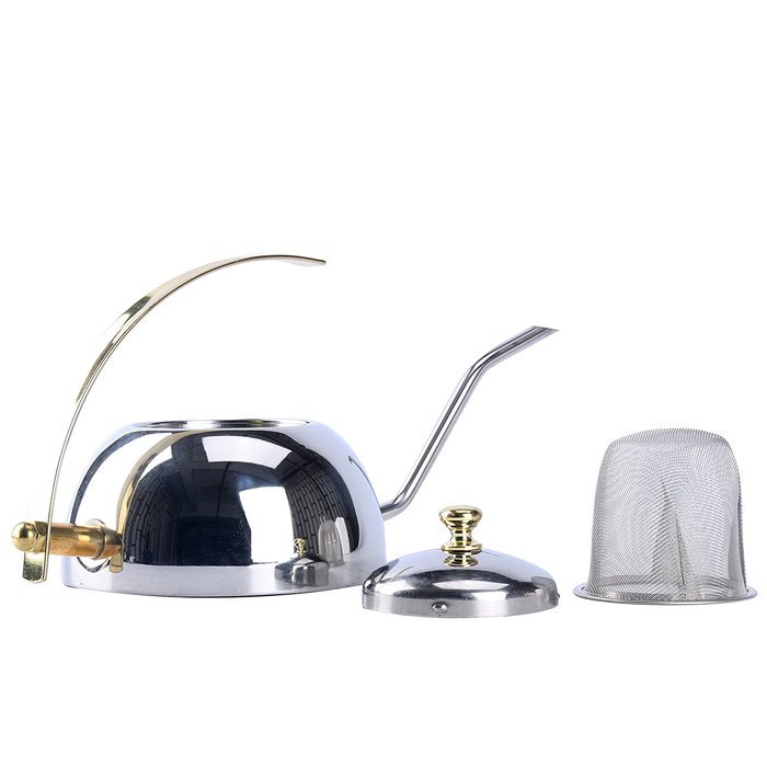 YaeKoo 600ML Stainless Steel Coffee Drip Kettle,Gooseneck Stainless Steel Drip Pot for Coffee & Tea N4