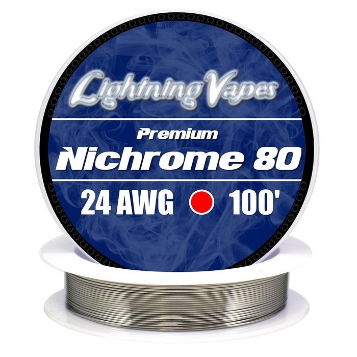 Genuine Lightning Vapes 24 AWG Nichrome 80 Wire 25' N2