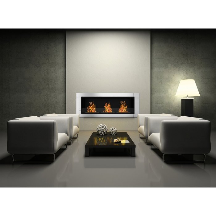 Elite Flame Lenox Ventless Bio Ethanol Recessed or Wall Mounted Fireplace N3