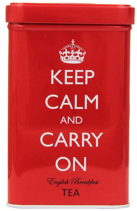 Keep Calm and Carry On Tea Tin, English Breakfast Tea (40 Bags, 125g, 4.4 oz)