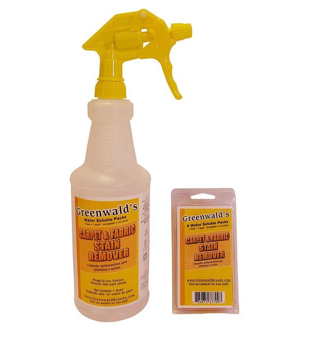 Greenwald&rsquo;s Carpet, Fabric & Upholstery Cleaner and Stain Remover. Spray bottle + enough to make 3 quarts