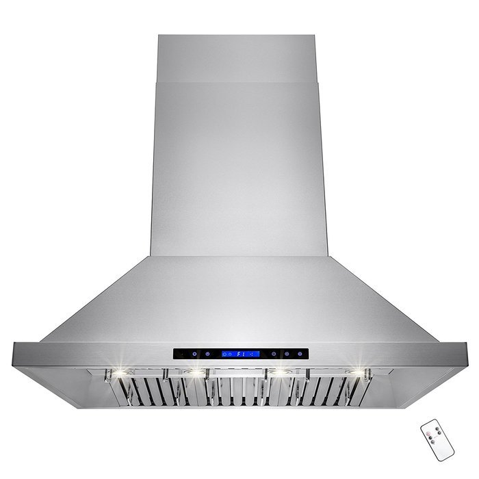 AKDY&reg; 42" Stainless Steel Wall Mount Touch Control Halogen Light Baffle Filter Kitchen Vent Cooking Fan Powerful...