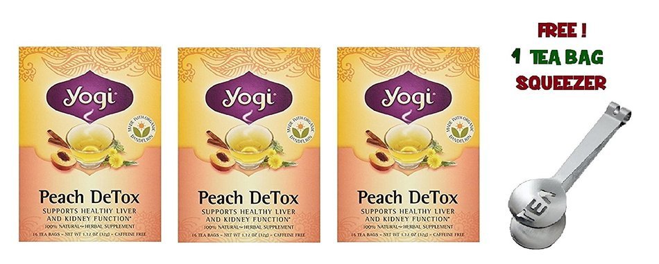 Yogi Tea,16 Tea Bags (Peach Detox, 1 Pack) N5