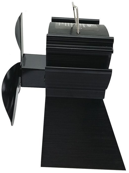 12.5cm Mini Heat Powered Stove Fan For Small Space Wood / Log Burner/Fireplace - Eco Friendly(Black) N4