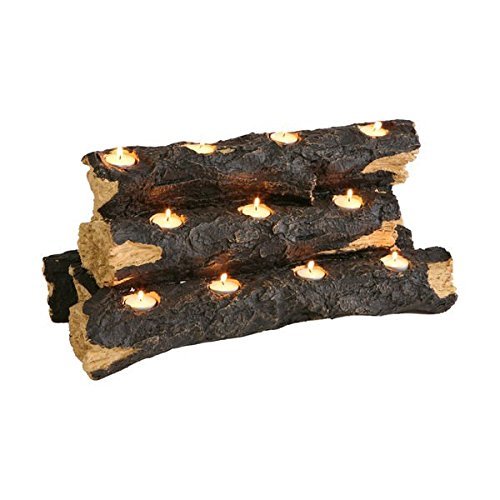 Upton Home, Tealight Fireplace Log Designed To Fit Inside Any Size Fireplace. N2