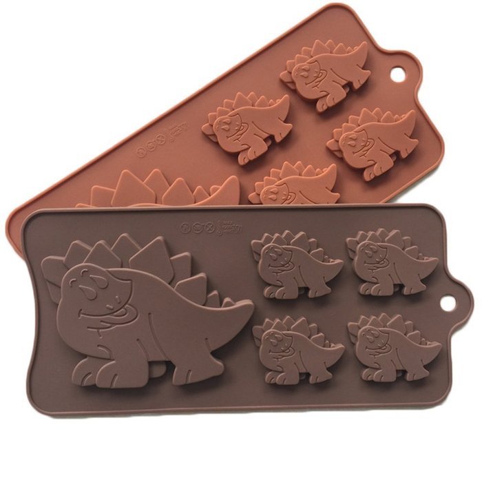 Joyi 5-cavity Large Dinosaur Shape Silicone Cake Candy Soap Decoration Mold Chocolate Ice Cube Tray N2