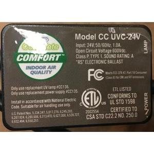 COMPLETE COMFORT CC-UVC-24V 1-LAMP 24V ULTRAVIOLET GERMICIDAL LIGHT N3