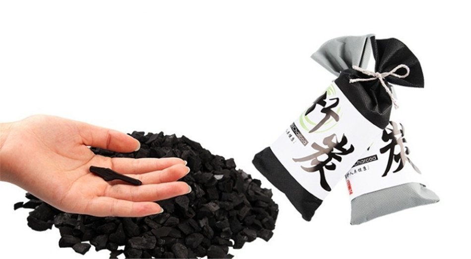 Lysa 100% Organic Natural Bamboo Charcoal Bag - Home / Car Air Cleaner, Air Refreshing Agent (Black+gray-100g*2) N7