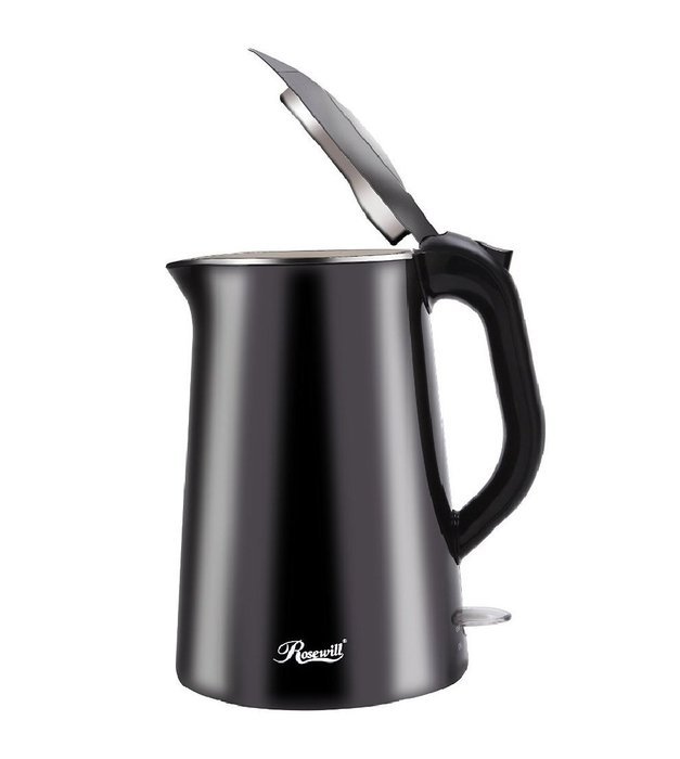 Rosewill Double Layer Insulated Stainless Steel Pot Double Wall Tea Water Kettle Cool Touch Exterior, 1.5 L, Black... N15