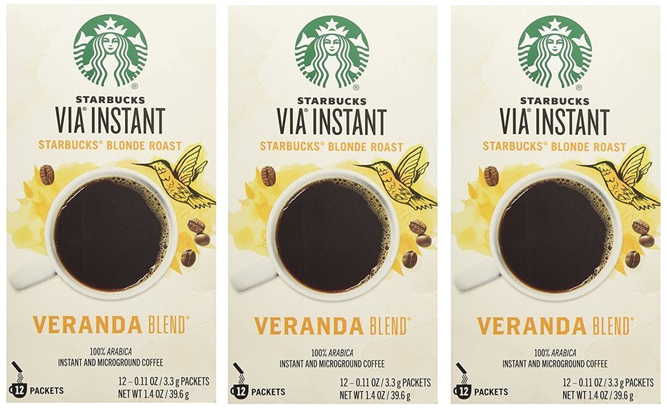 Starbucks VIA&reg; Ready Brew Coffee Veranda Blend Blonde Roast (3 Pack/Boxes) 36 Packets Total N3