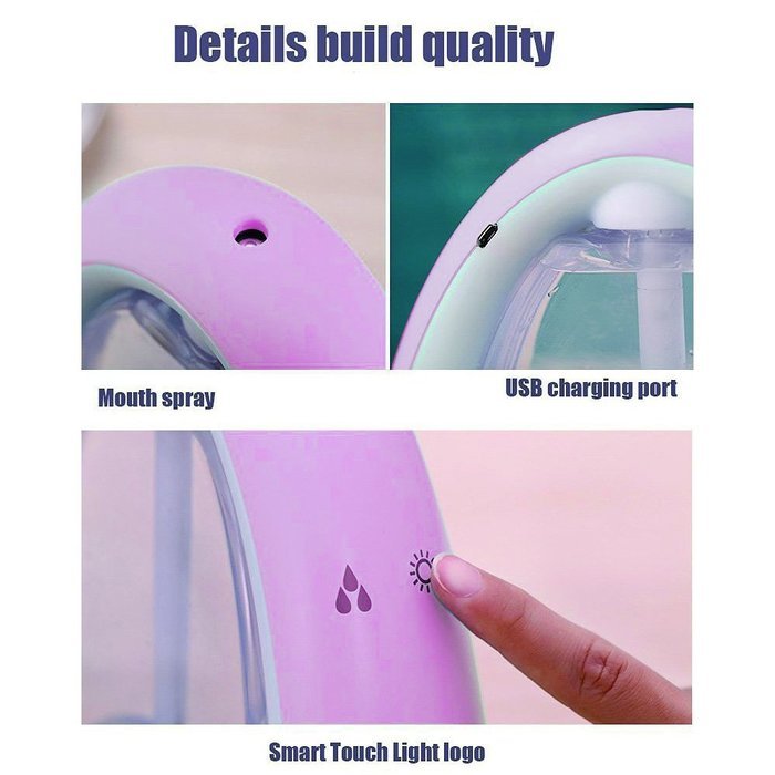 BeQool USB Aroma Diffuser Humidifier Message Board Nightlight Humidifier -Black (Blue) N9
