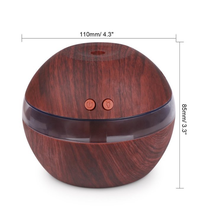 Sunsbell Wood Grain Ultrasonic Humidifier, 300ml Aromatherapy Essential Oil Diffuser with Blue LED Light for Office... N3