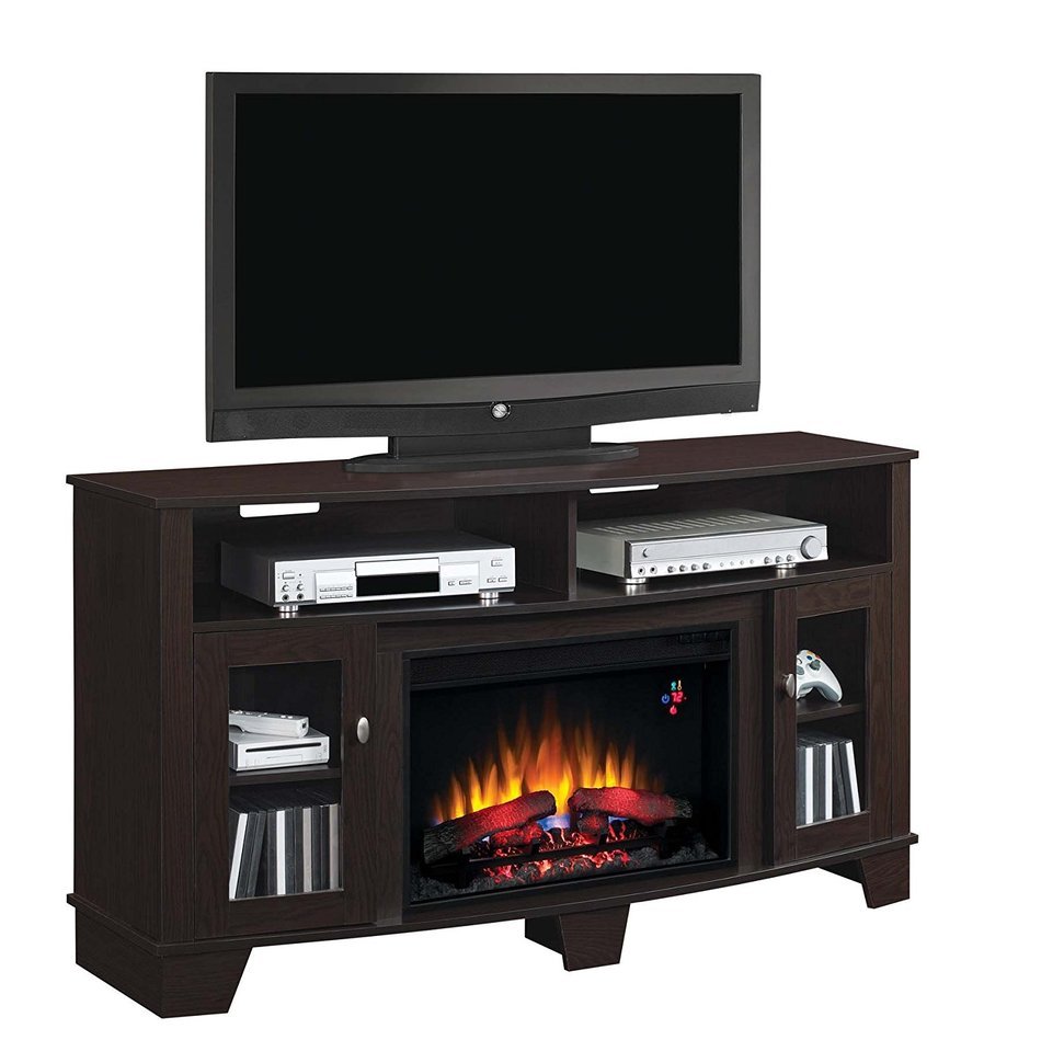 ClassicFlame 26MM4995-PE91 La Salle TV Stand for TVs up to 65", Oak Espresso (Electric Fireplace Insert sold separately) N2
