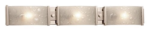 Kalco 5093SN Cirrus 3-Light ADA Vanity Fixture, Satin Nickel Finish with Clear Bubble Art Glass Shade by North...