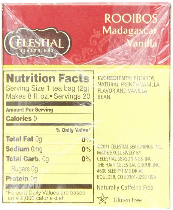 Celestial Seasonings Vanilla Rooibos Tea, 20 Count (Pack of 6) N11