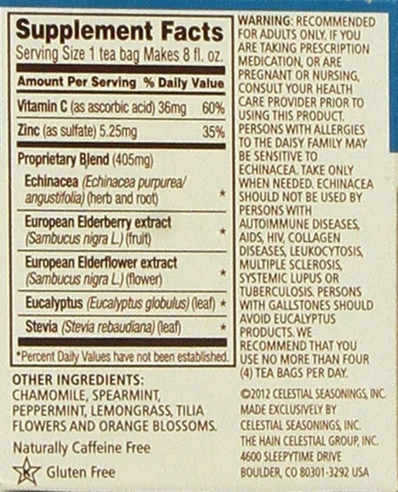 Celestial Seasonings Vanilla Rooibos Tea, 20 Count (Pack of 6) N14