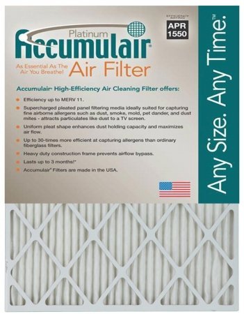Filters-NOW FA14X25X4=DF 14x25x4 Accumulair Platinum 4-Inch Filter - MERV 11 Pack of - 2