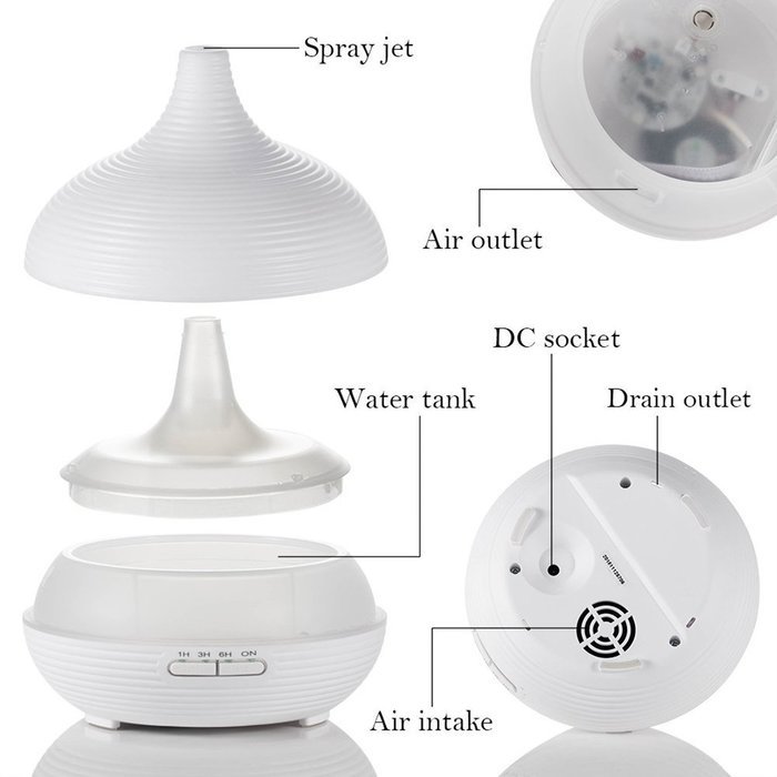 DT-1515 300ml Waterless Auto Shut Off Function Household Office Humidifier Ultrasonic Essential Oil Diffuser N2