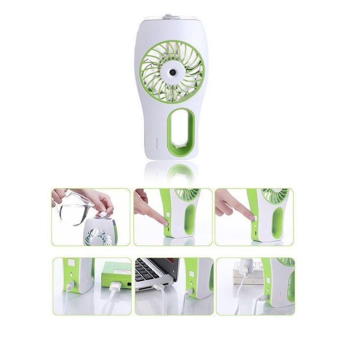 Xcellent Global Handheld USB Misting Fan Built-in Rechargeable Portable Mini Water Spray Fan with Personal Cooling... N2