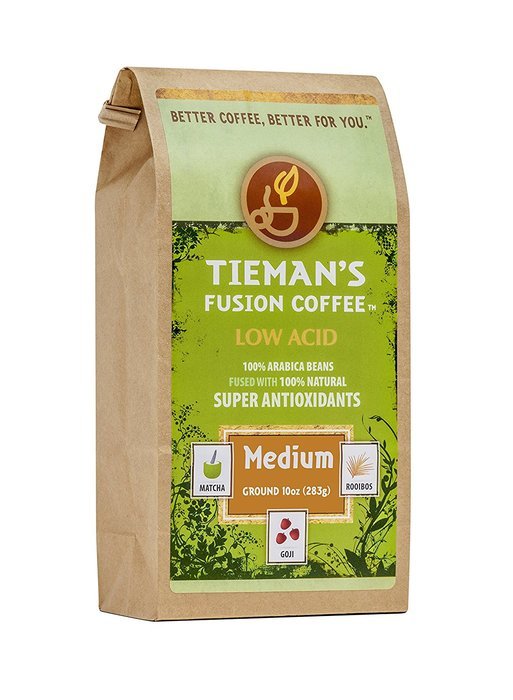 Tieman's Fusion Coffee, Low Acid Medium Roast (Ground), 10-Ounce Bag