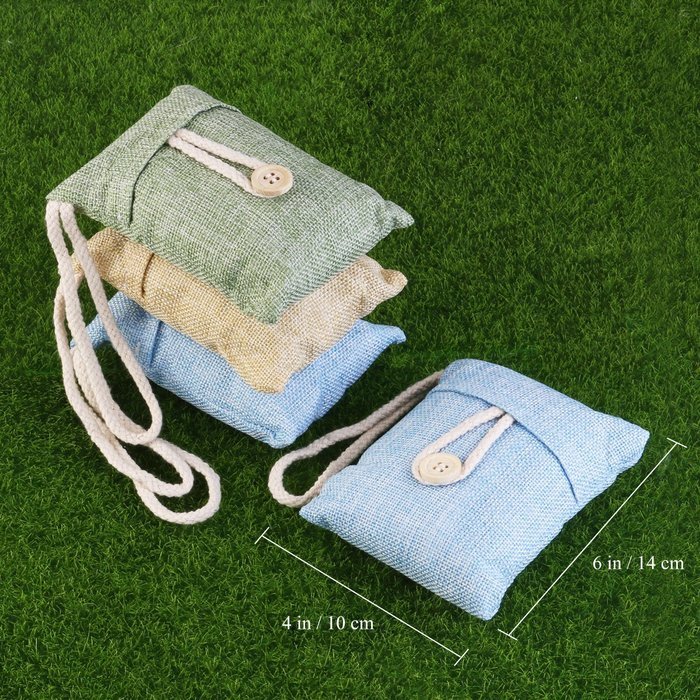 NUOLUX Natural Air Purifying Bamboo Charcoal Bag Air Freshener (4packs*100g) N7