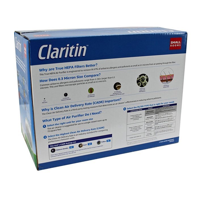 Claritin True HEPA Desktop Air Purifier, White N6