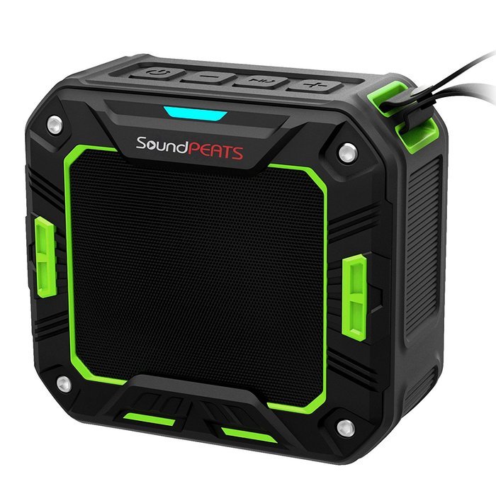 SoundPEATS P2 Wireless Waterproof Portable Bluetooth Speakers with Bult in Mic - Green N16