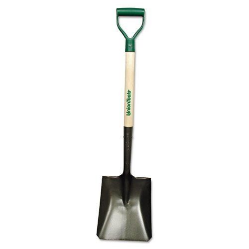 UnionTools Square Point Shovel, Forward Turned Step, 16-Gauge, 28-Inch, Ash Handle